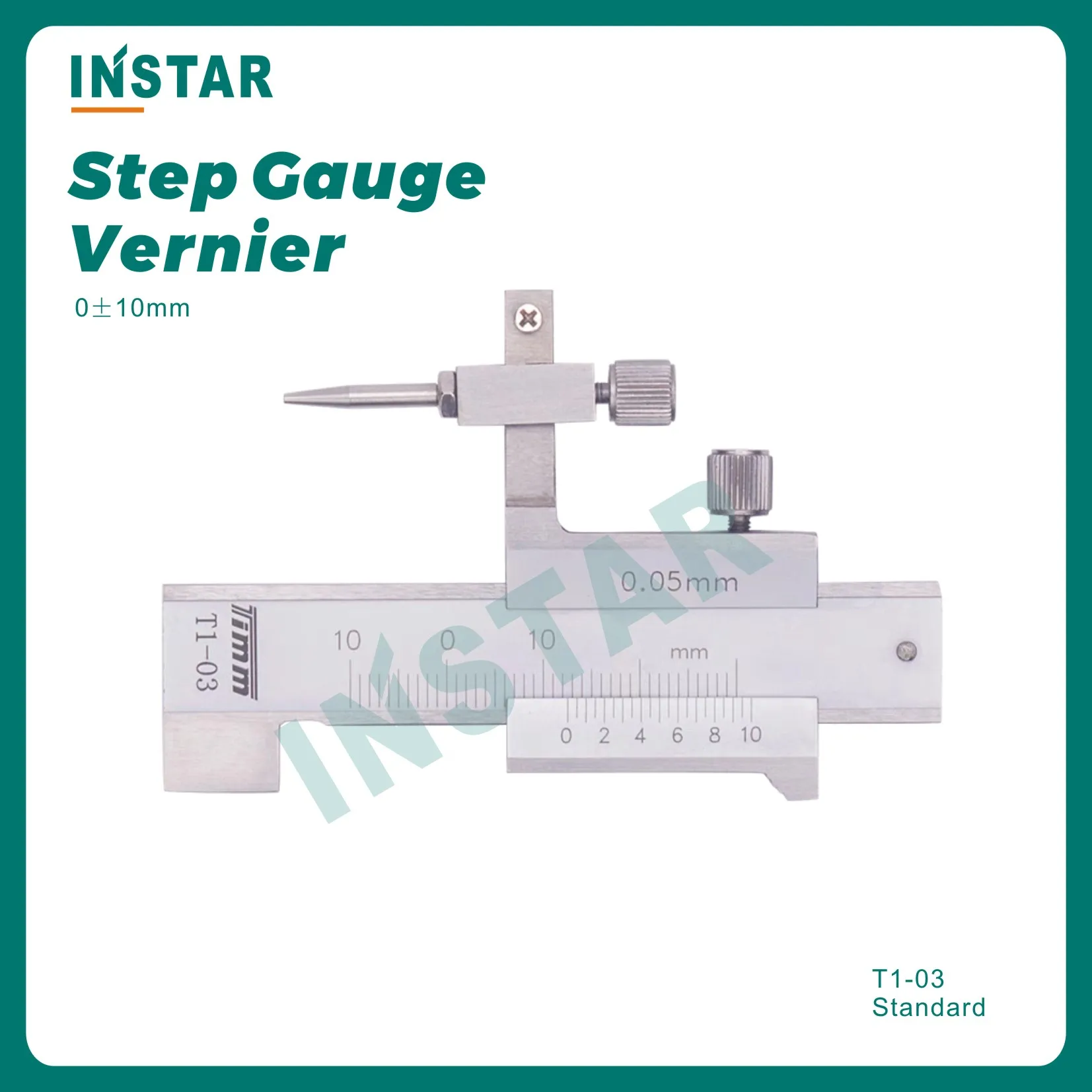 INSTAR Step Gauge Vernier Caliper 0±10mm x 0.05mm Stainless Steel Gag Gage Vernier Industrial Quality