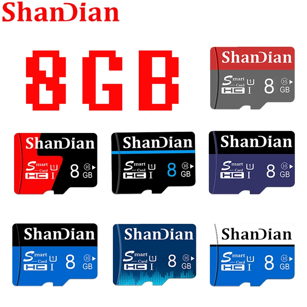 SHANDIAN Camera SD Card 8GB U3 Flash Memory Card Mini Card Class10 UHSI for Camera Memory Card TF Card