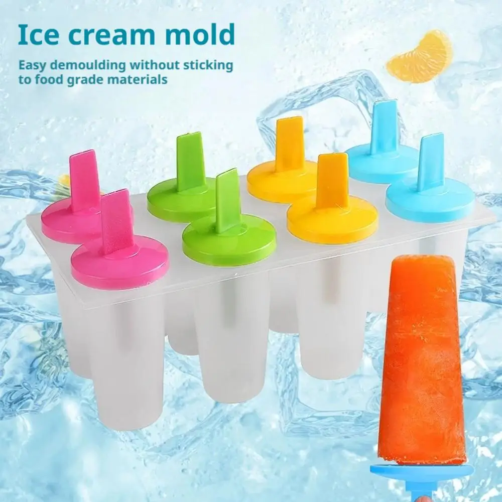 8 Cell Silicone Ice Cream Popsicle Mold With Handle Children's Ice Mold Mold Cream Tray Ice Cream Summer Maker L8B3