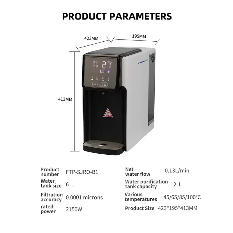2 Stages Electric Instant Hot and Normal Reverse Osmosis Alkaline Ro Drinking Home Domestic Water Purifiers