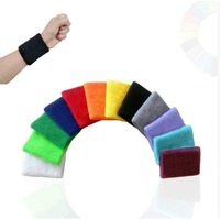 1 Pair Summer Sports Wristband Sweatband Hand Band Sweat Wrist Support Brace Wrap Guards for Gym Volleyball Basketball Tennis