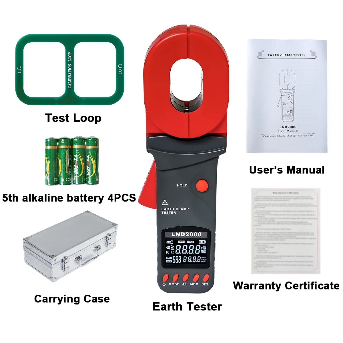 0.01Ω ~ 500Ω Grounding Resistance Meter Earth Loop Impedance Tester Earth Tester Meter Data Storage Testing Equipment