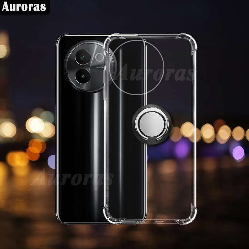 Auroras For VIVO V30E 5GCase Adsorbable Ring Transparent Airbag Silicone Shell For VIVO V30 V40 Lite 5G V30 V40 Pro Cover Fundas