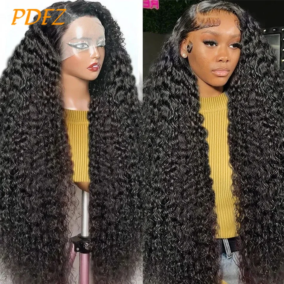 

Curly Lace Front Human Hair Wig 13X4 Lace Frontal Wig Pre Plucked Glueless Wig Human Hair Ready To Wear Deep Wave Frontal Wig