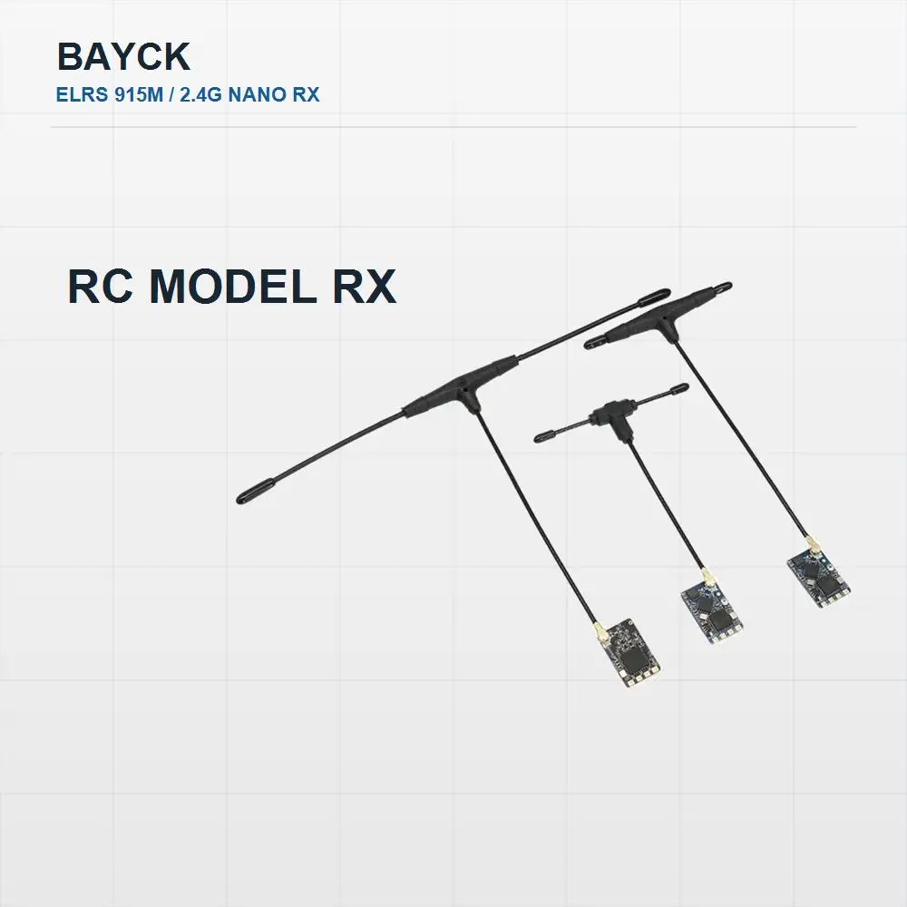 BAYCK ExpressLRS 2.4GHz/915MHz Nano Receiver With T Antenna IPEX1 100mW For FPV Racing Drone RC Plane Fixed Wing UART Spare Part