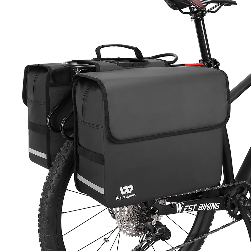 

Велосумки WEST BIKING 36 л, большой вместимости, водонепроницаемые, двусторонние, для заднего багажника, со светоотражающими полосами, для горных и шоссейных велосипедов