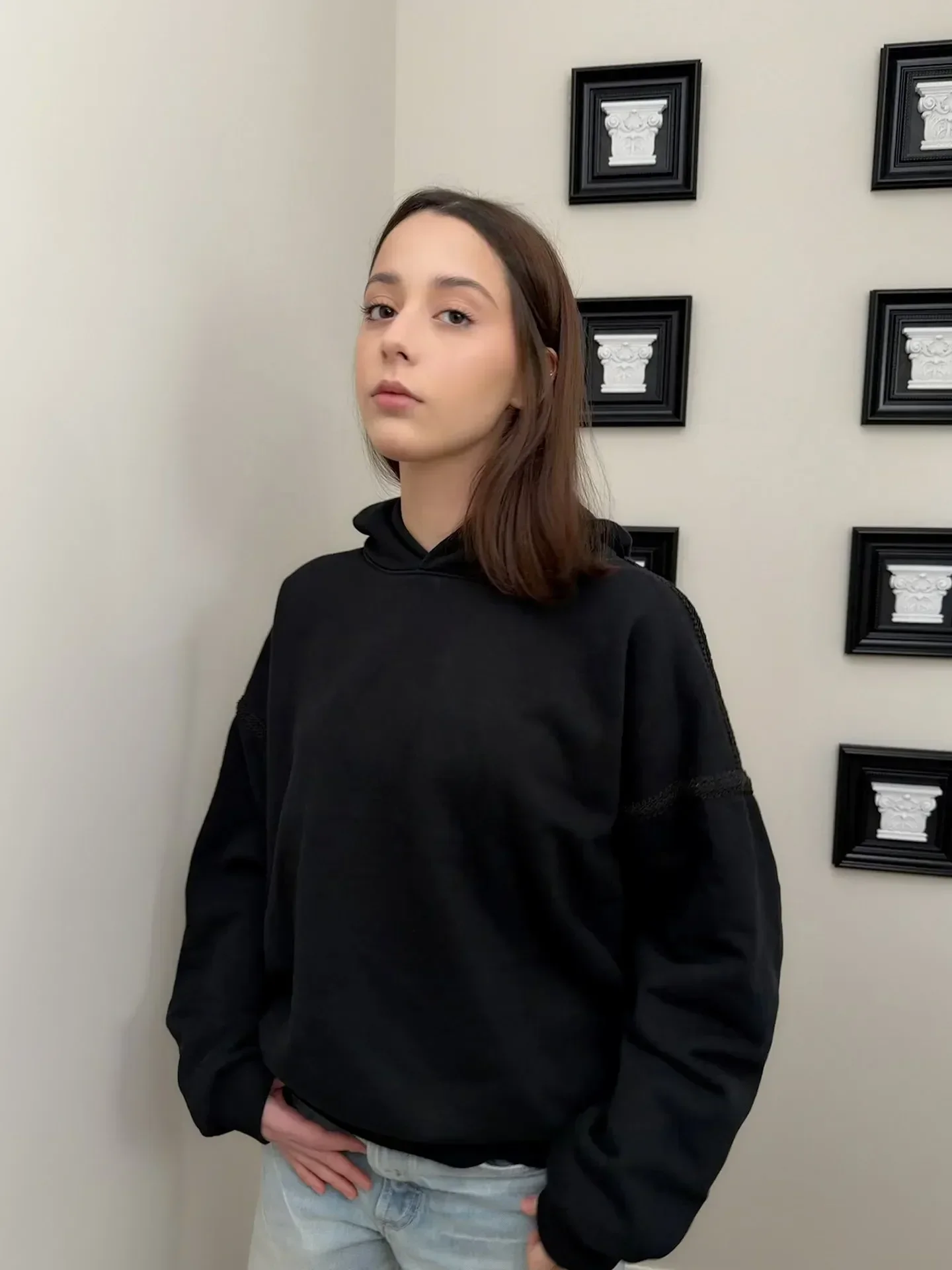 Totem woven large silhouette 480g fashion blockbuster hoodie