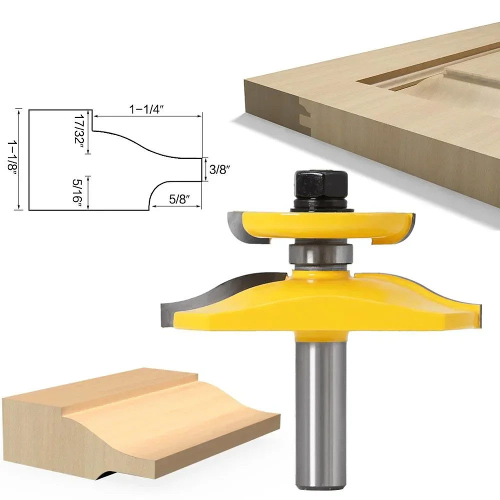 1PC 1/2 "12.7MM 12MM frez trzpieniowy rzeźba w drewnie panel podwyższony frez Ogee z tylnym frezem czopowy do stolarki