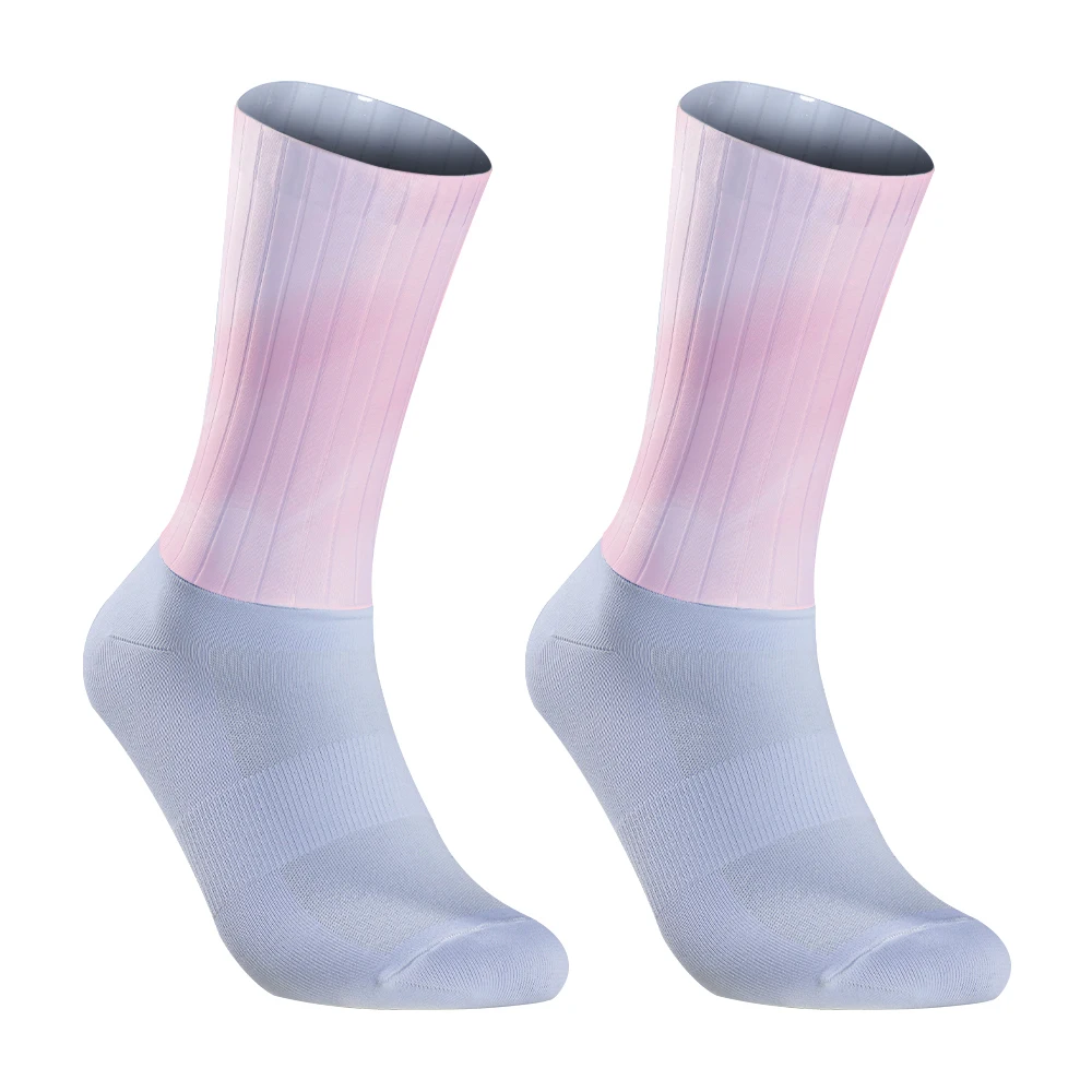 Breathable Non-slip Silica Pro Gel Sports Socks Summer Aero Bike Team Cycling Sock Men Women 2024 New