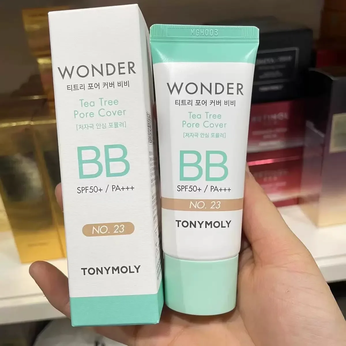 

Korean Makeup Tonymoly BB Cream Foundation 30ml SPF50 Wonder Tea Tree Pore Cover Primer Sunscreen Concealer Rare Beauty Cosmetic