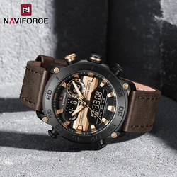 NAVIFORCE Luxury Brand Watch For Men Fashion Classic Day and Date Display Quartz Clock Waterproof and Shockproof Wristwatch Male