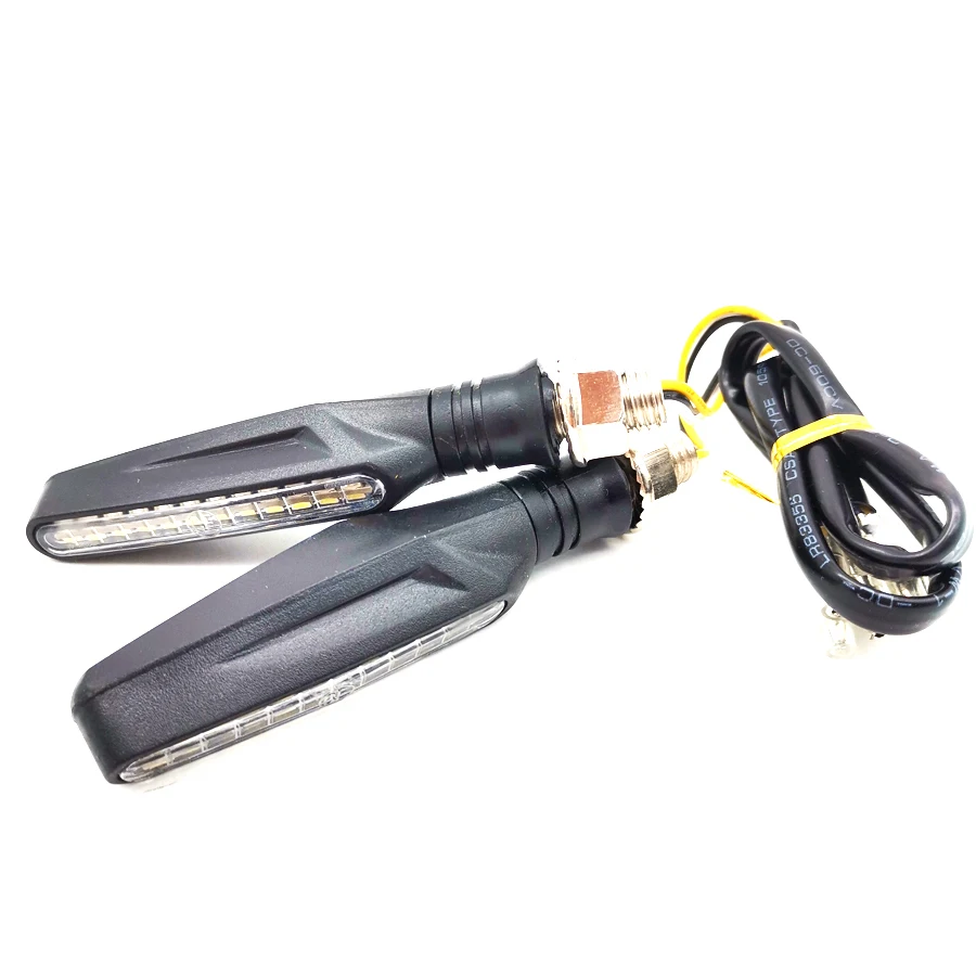 

1 Piar 24LED Amber+White Bendable Flowing Motorcycle Turn Signal Light DRL IP68