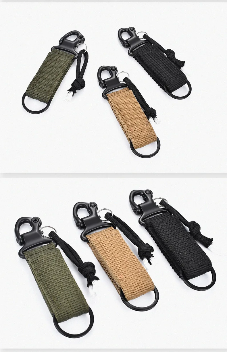 Outdoor Molle Attach Belt Clip EDC Webbing Backpack Strap Clasp Quickdraw Carabiner Camping Water Bottle Hanger  Holder Hooks
