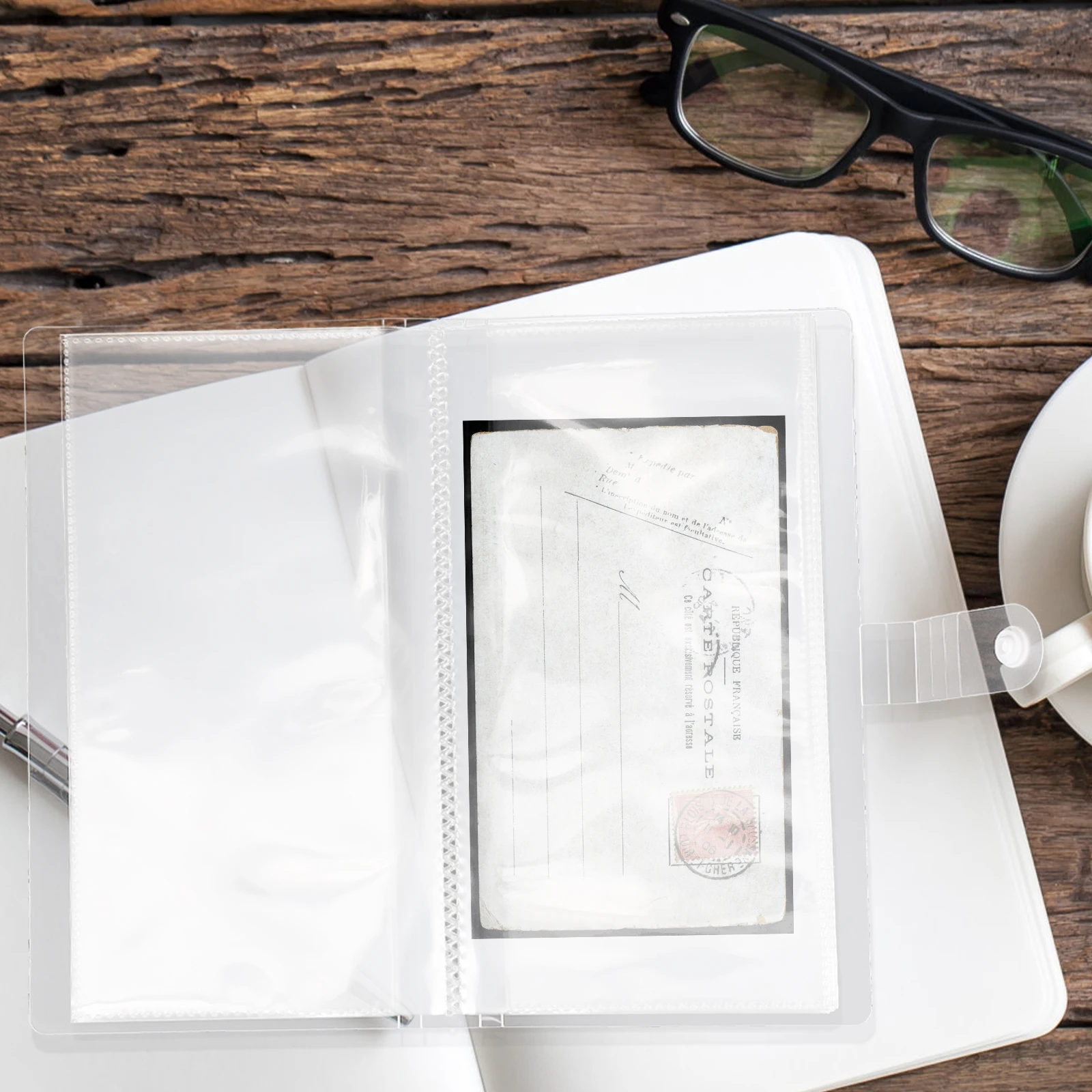 

2Pcs Plane Tickets Storage Album Transparent Multi-Functional Loose Leaf Card Holder for Movie Concert Collection Gift