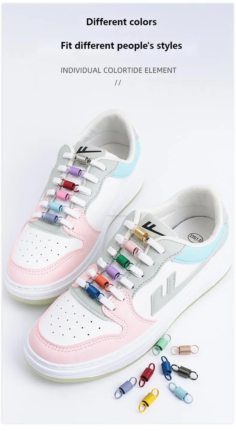 New Spring Laces Buckle Colorful Shoe Charms Quality Metal Sneakers Shoelaces Decorations Chapa Sneaker Shoes Accessories 1 Pair
