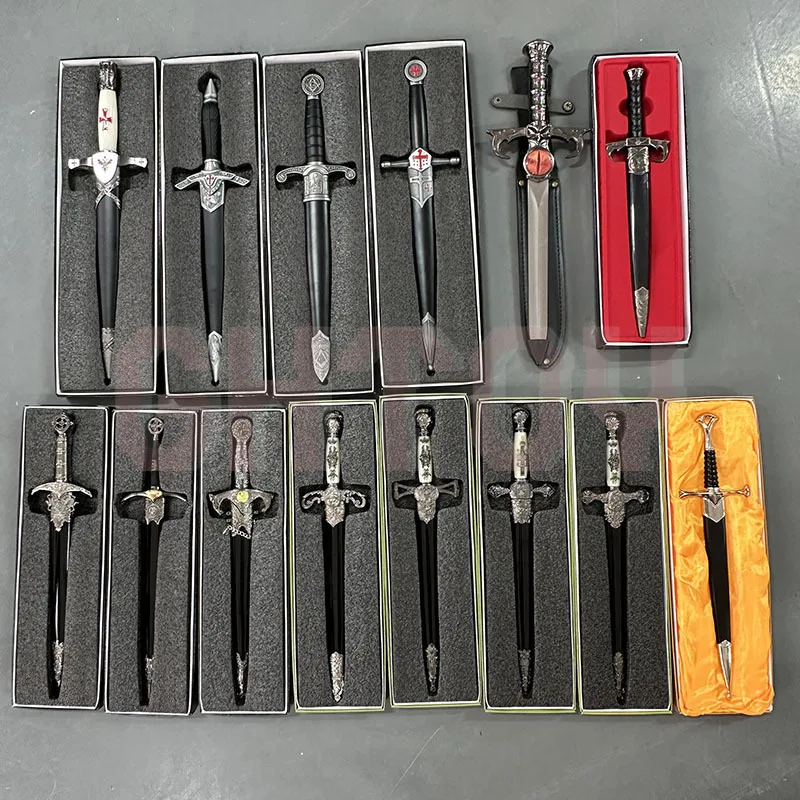 

45cm European Western Swords Uncut Blade Weapons Model Cosplay Props Desktop Display Ornaments Collection Birthday Gift for Boys