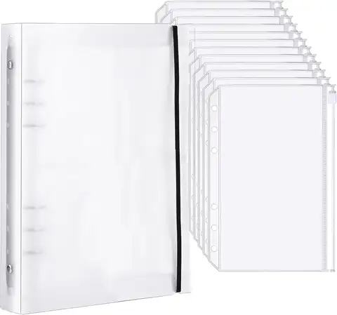 2025 A5 링 바인더, 다색 바인더 포켓, 바인더 커버 1 개, 12 개, 신제품