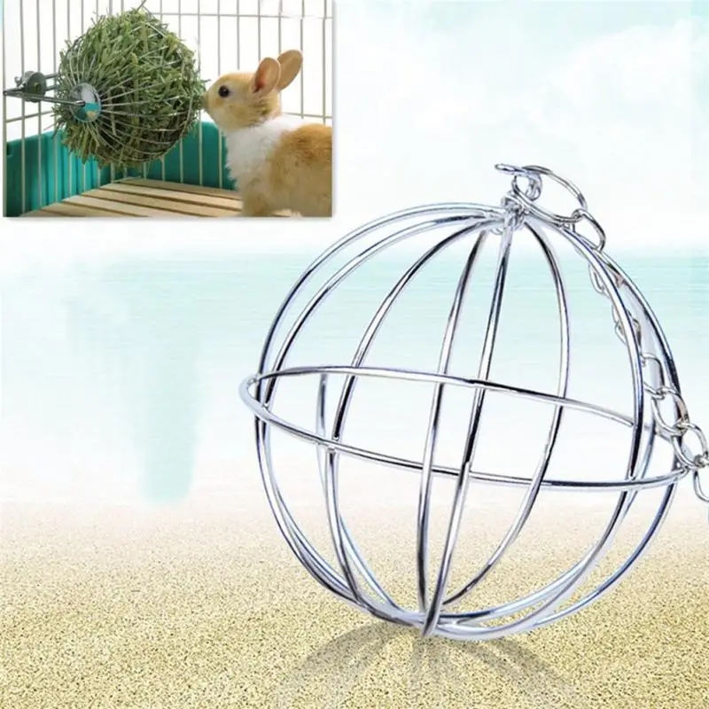 Rabbit Grass Ball Reusable Dragon Ceiling Hook Dutch Pig Chinchilla Pet Toy Plated Grass Rack Ball Stainless Steel 8cm