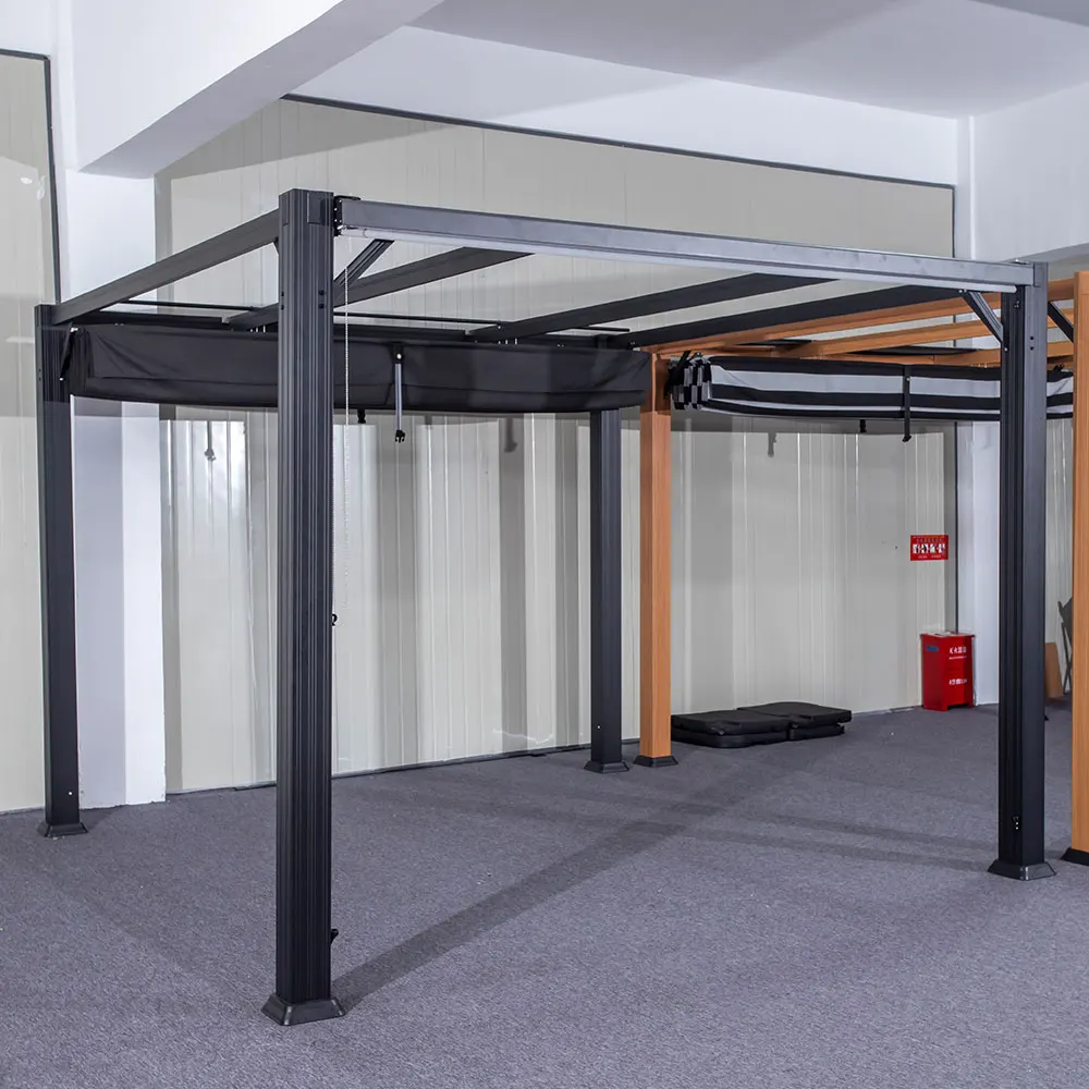 Hot Selling Custom Aluminum Frame Waterproof Pavilions Garden Pergola Outdoor with Canopy