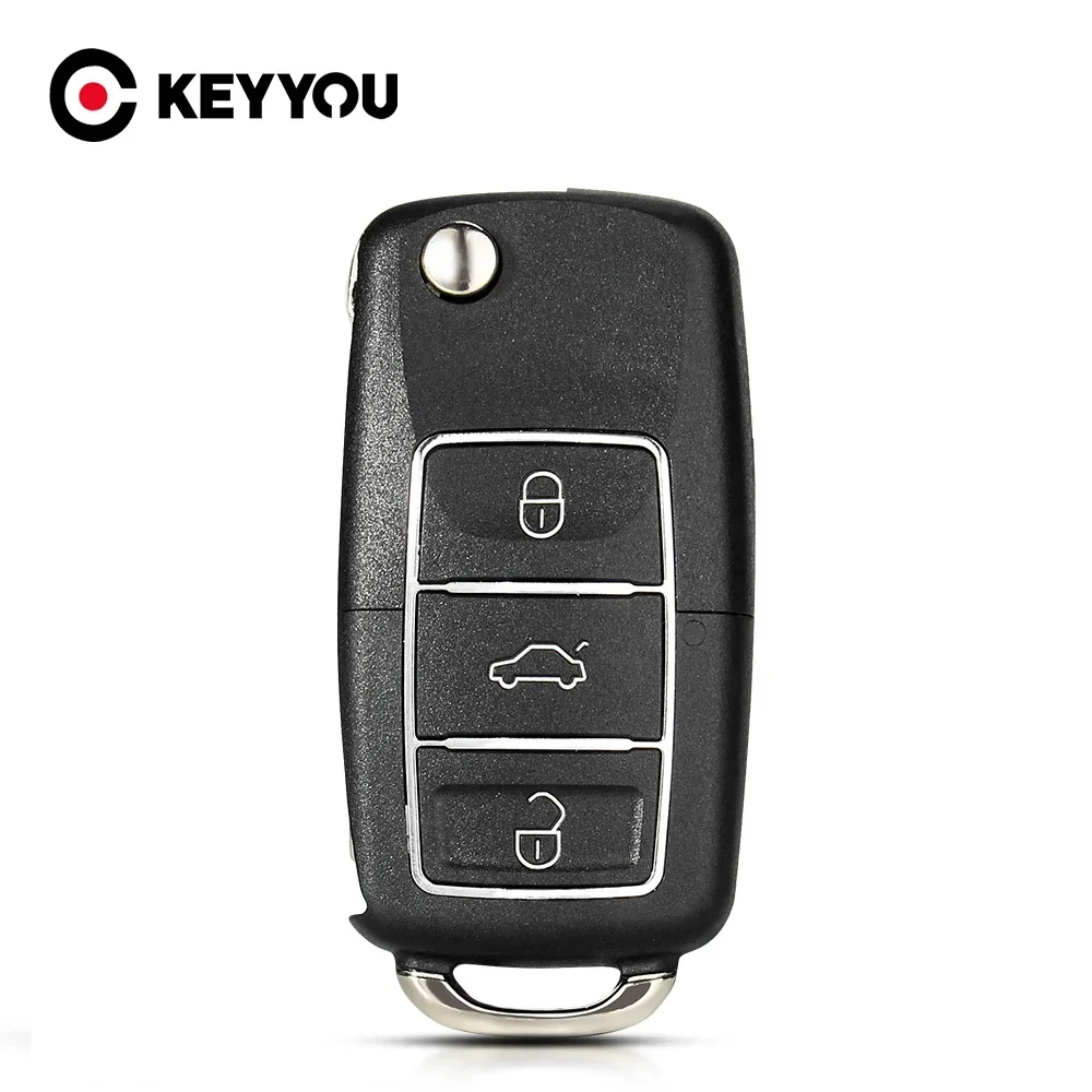 

KEYYOU 3 кнопки дистанционный Автомобильный ключ раскладной складной ключ оболочка для Volkswagen Vw Jetta Golf Passat Beetle Skoda Seat Polo B5