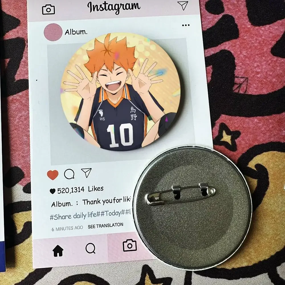 Shoyo Hinata Cartoon Badges 25 32 44 58 75 mm Round Fans Collect Friends Gifts Brooch Souvenir