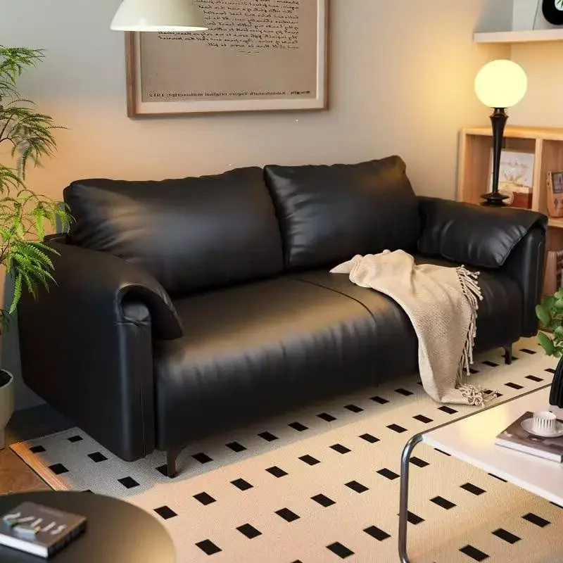 Sofa living room small apartment rental room bedroom double triple ears straight row lazy sofa fabric