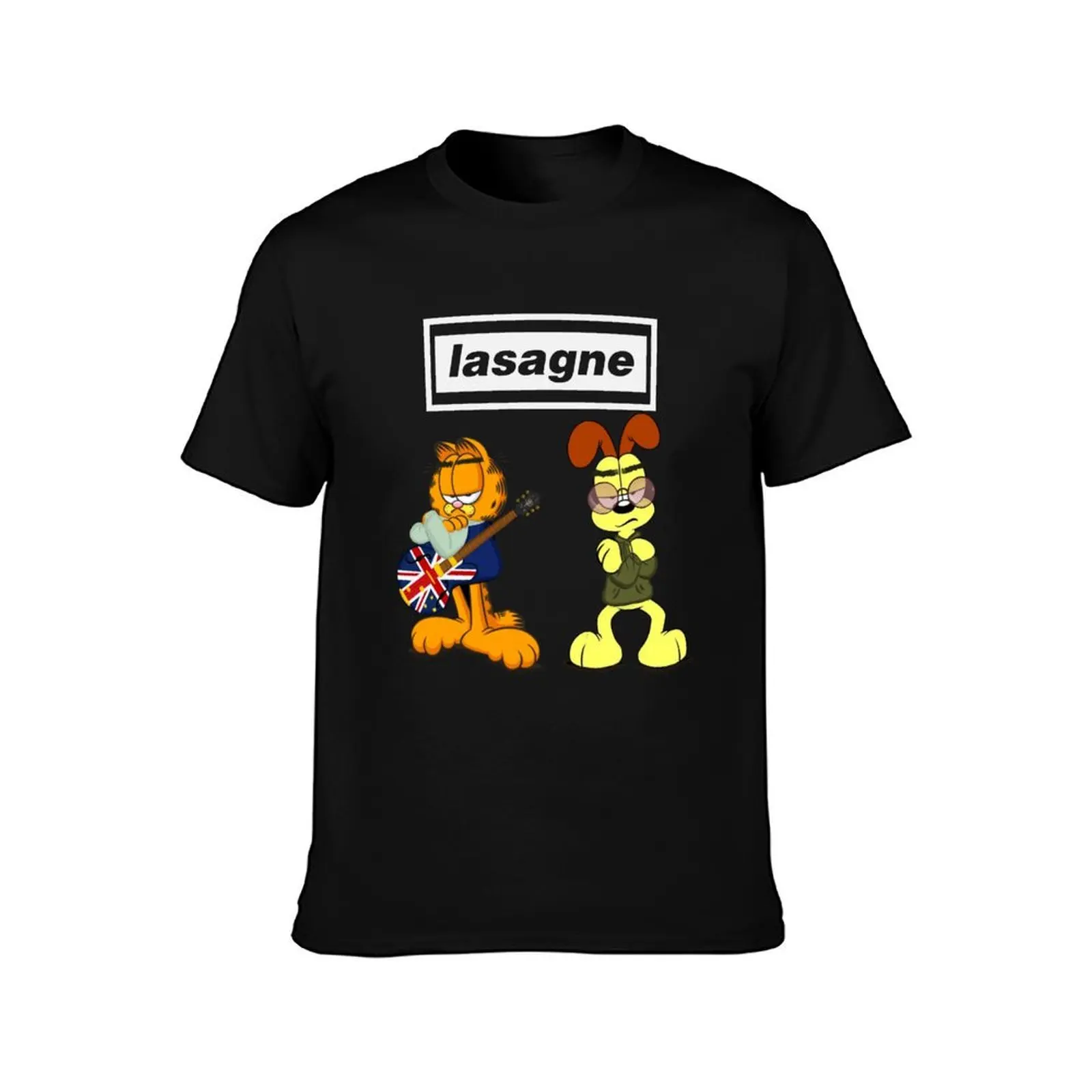 Fancy some lasagne ? WHITE LOGO T-Shirt Summer Casual Cotton Tee Oversized Streetwear Tops Vintage Graphic Print 100% Cotton