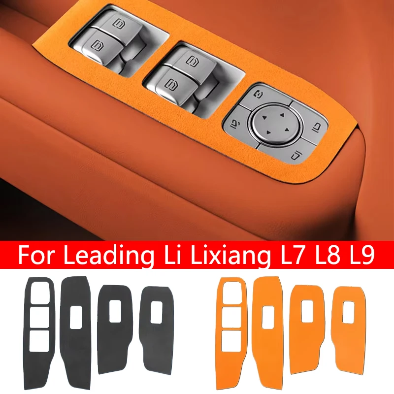 

Suede Window Glass Lift Switch Button Sticker For Leading Li Lixiang L7 L8 L9 Auto Interior Accessories