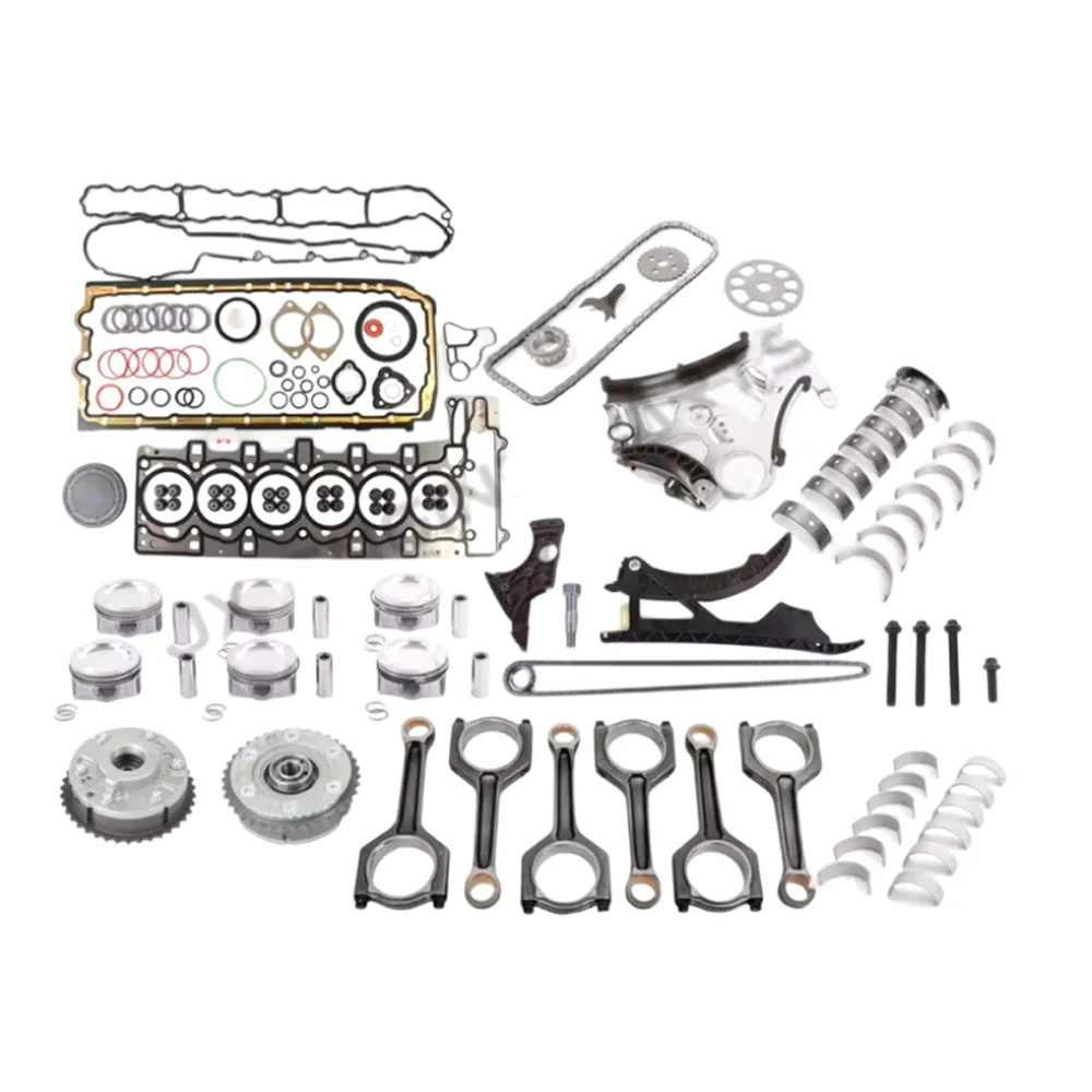 N54 Engine Rebuild Timing Chain Kit Piston ConRod Bearing Gasket Set for BMW 3.0 135i 335i 535i 740i 740li X6 3.0L 3.0T N54B30
