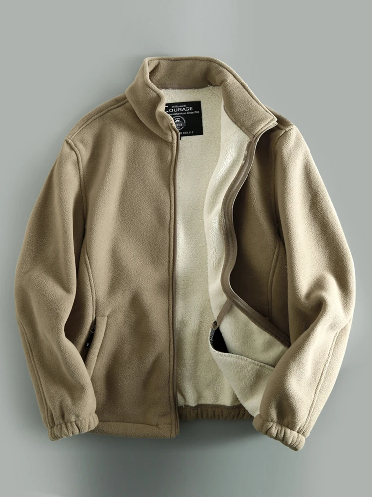 

Мужская утепленная флисовая куртка с воротником-стойкой, большие размеры, теплая, модная, с внутренней флисовой подкладкой, зимняя верхняя одежда, повседневная, на молнии...