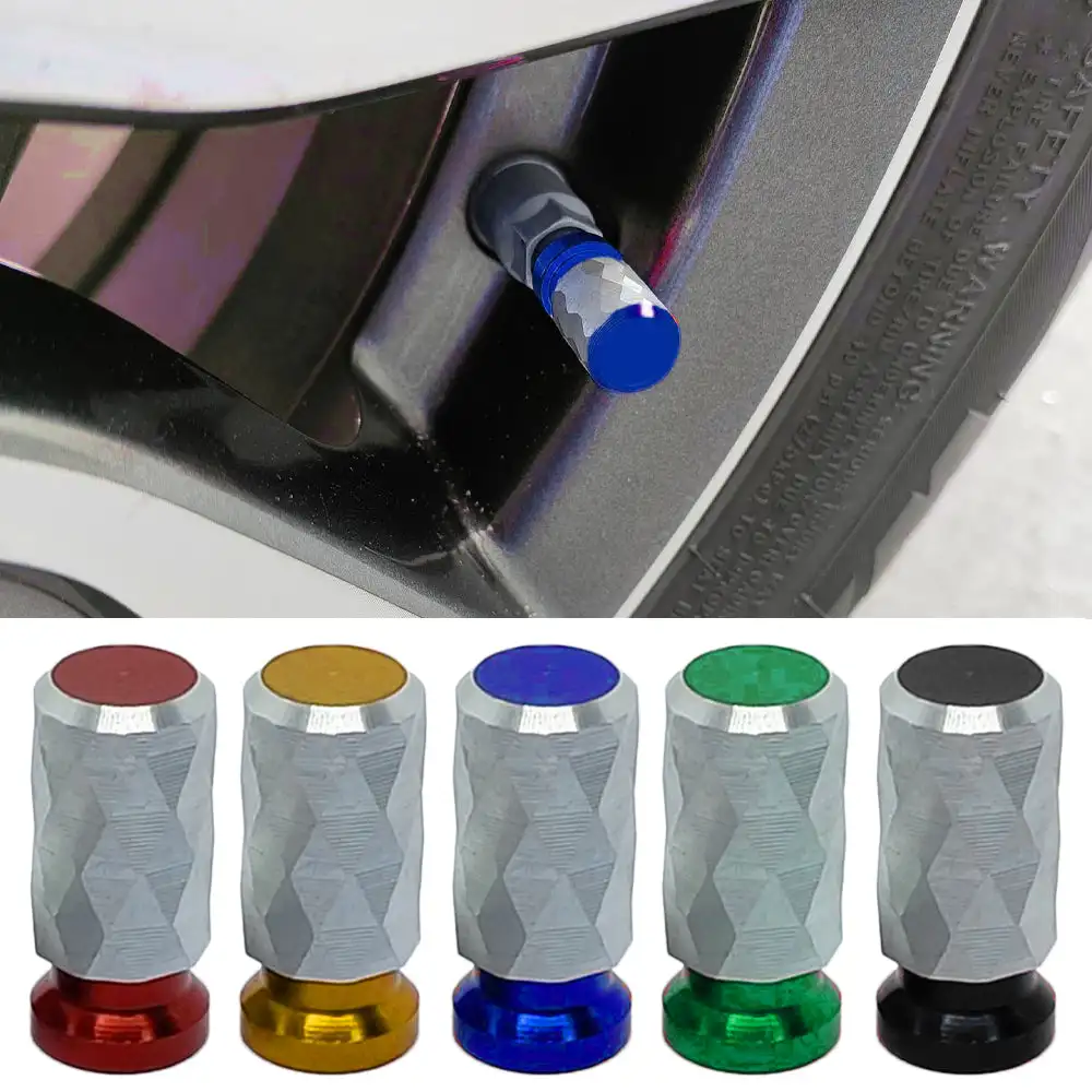 4Pcs Aluminum Car Tire Wheel Rims Stem Air Valve Caps Stems Tyre Cover Truck Bike Auto Wheel Nipple Airdust Waterproof Plugs