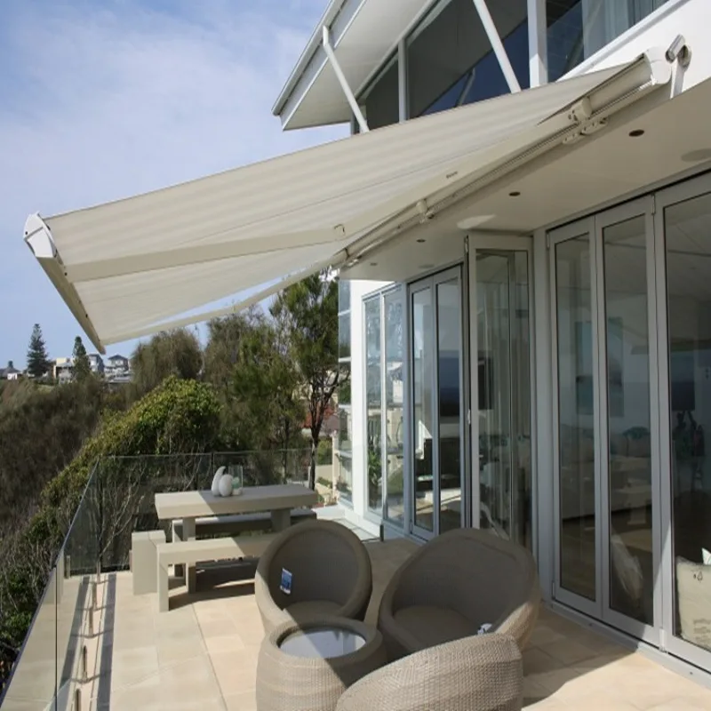 

Retractable Window Awning Canopy Aluminium Sunshade Waterproof Outdoor Roller Shade Manual Retractable Door with Aluminum Alloy