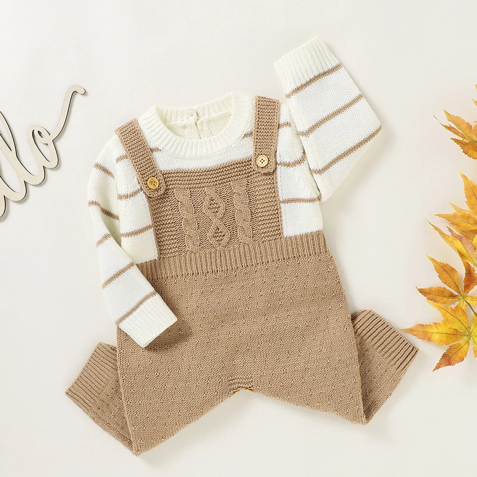 Autumn 0-18M Jumpsuit Knit Sweater Toddler Infant Newborn Clothes Cotton Climb Clothes Baby Boy Girls Winter Warm Solid Bodysuit