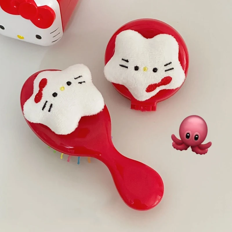 Sanrio Hello Kitty Comb Portable Airbag Comb Cute Star Air Cushion Massage Head Comb For Girl Children Styling Accessories Tool