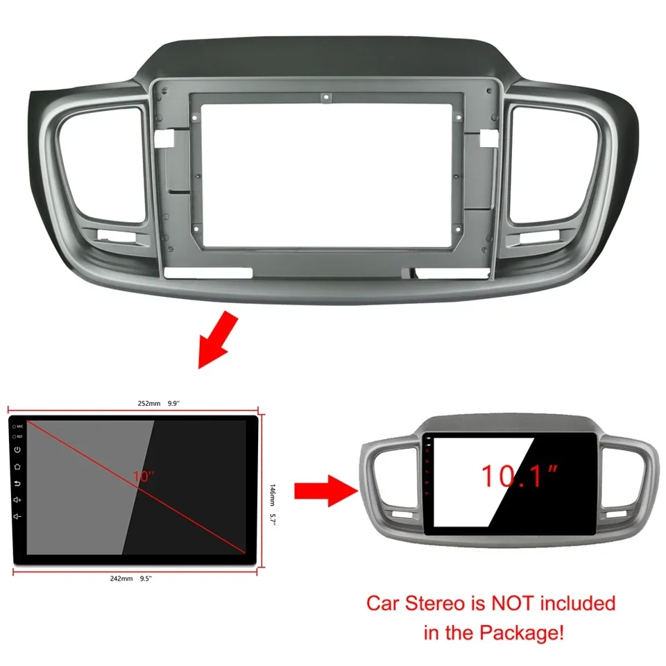 Ezonetronics 10.1 Inch Auto Radio Frame For KIA Sorento 2015-2018 DVD Dashboard Audio Panel Mount Installation Fascia Frame