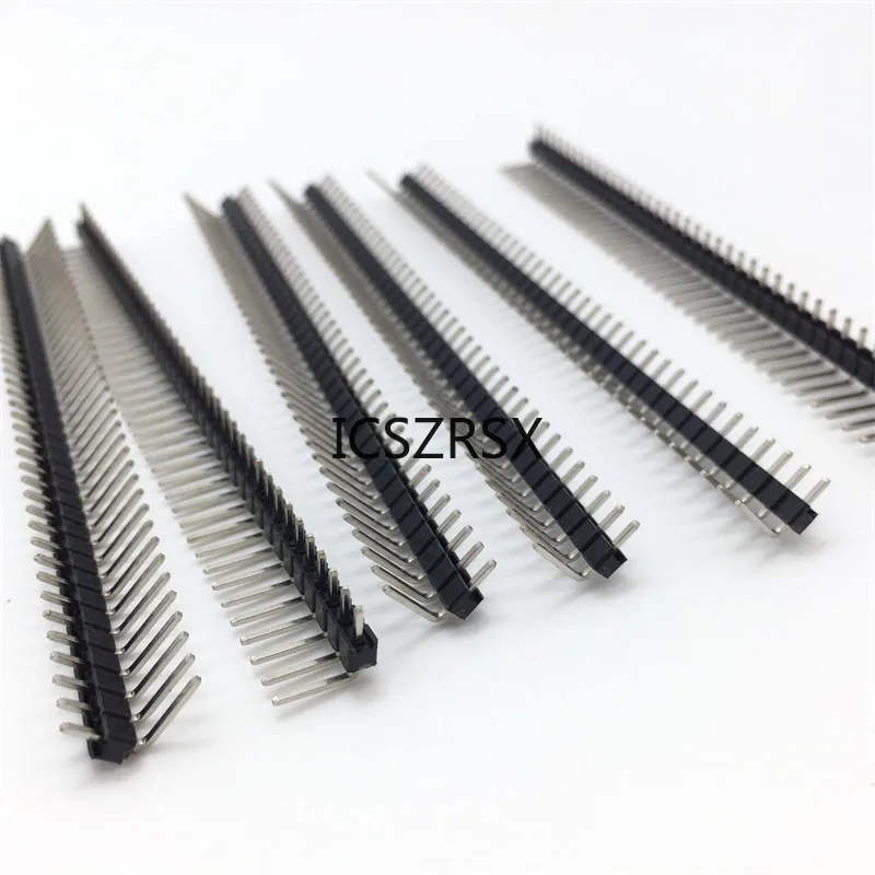 1x 40 Pin 2.54 mm Right Angle Single Row Pin Header Male 90 degrees Needle Connector