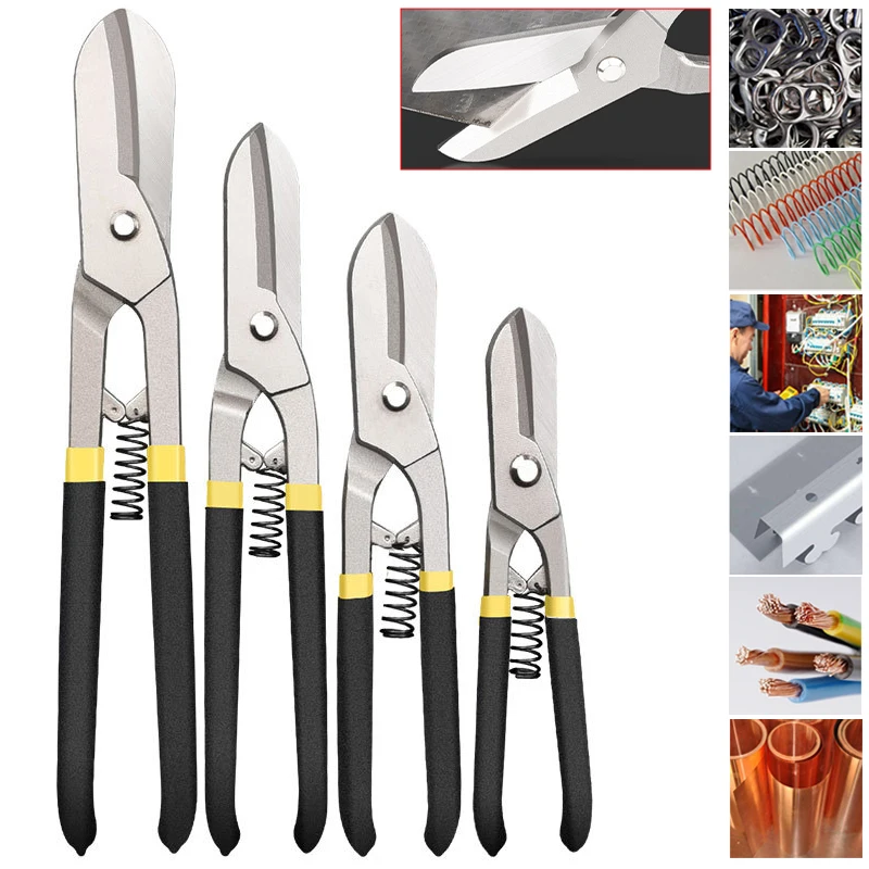 

Industrial Grade Tin Scissors Aviation Shears Tin Snips for Cutting Metal Wire Keel Aluminum Sheet Metal Cutters Hand Tools