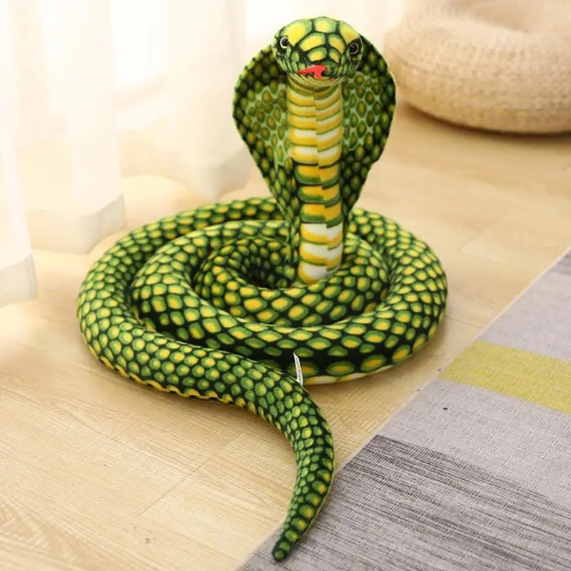 4XBD Plush Stuffed Snake Soft Cotton Toy Realistic Animal Party Gift Decorated Pillow