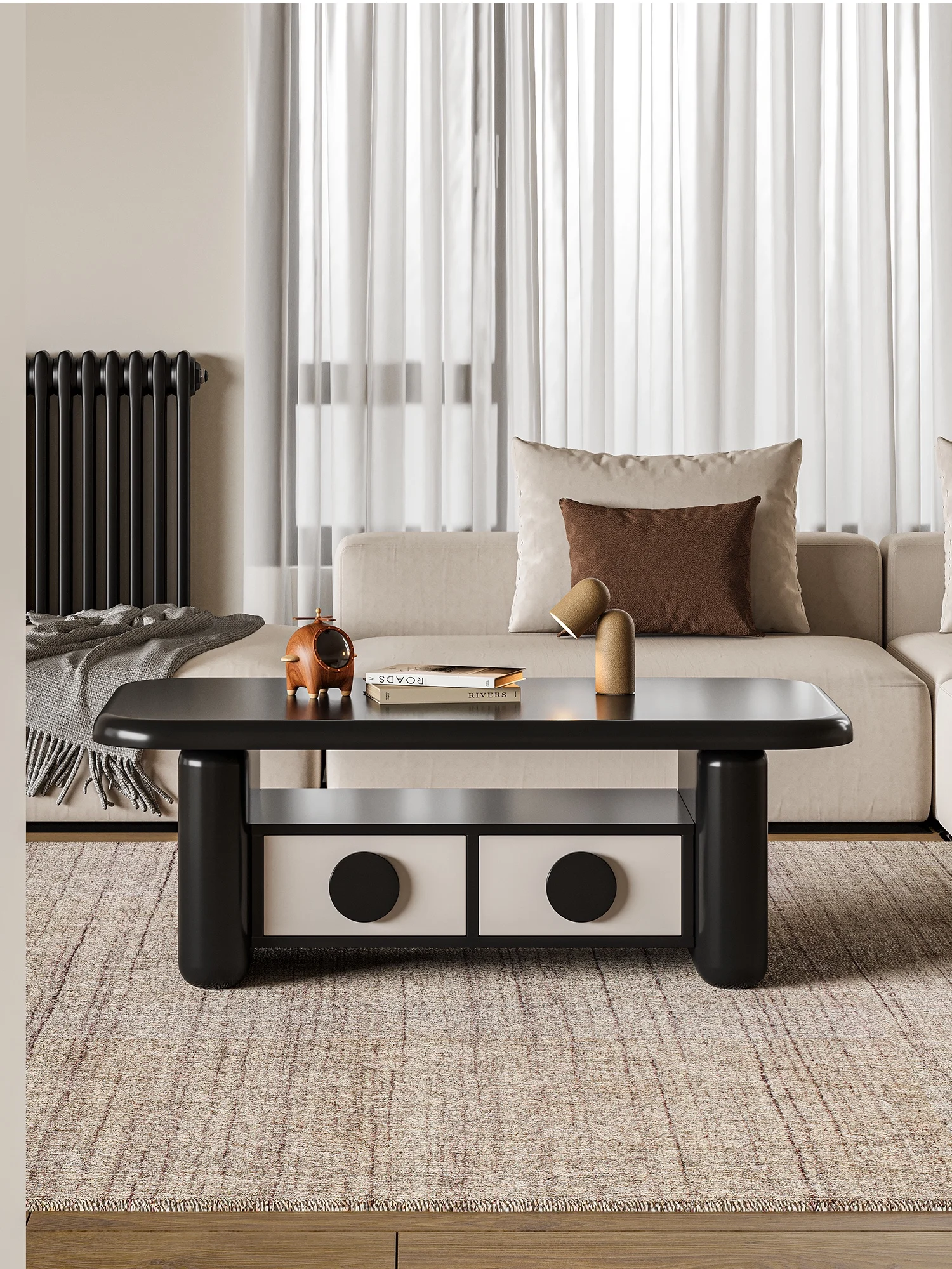 Home Modern French Milk Tea Color Sunset Coffee Table