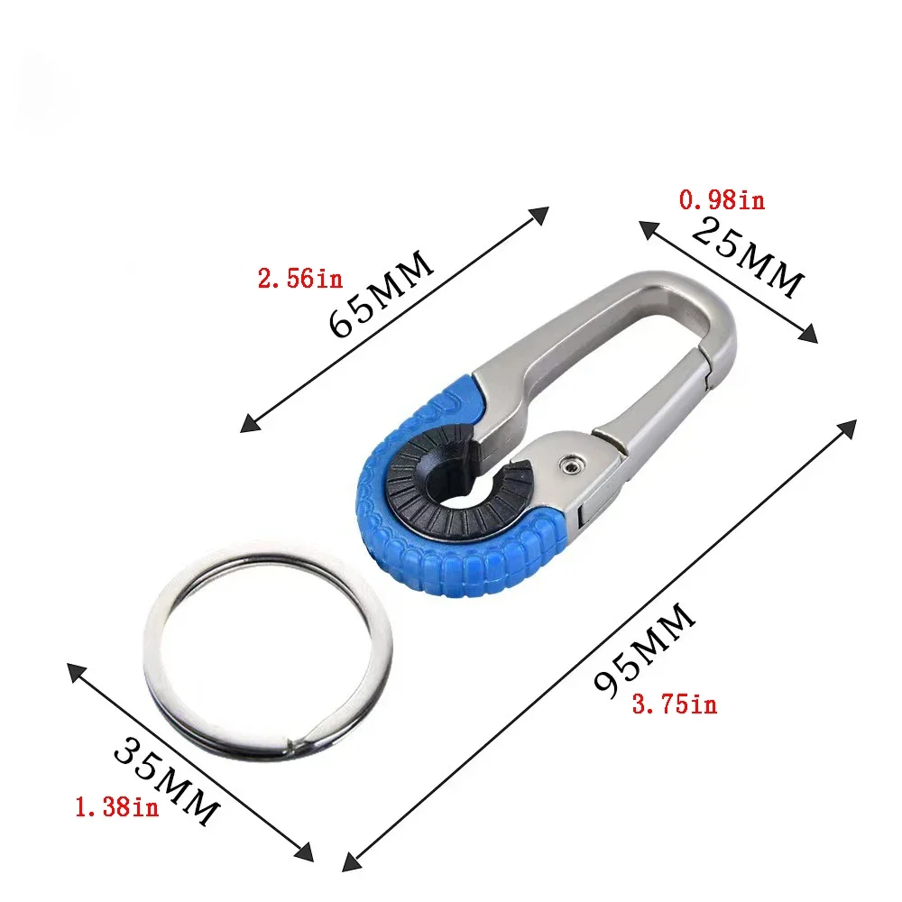 Męski brelok do kluczy Klamra ze stali nierdzewnej Karabinek zewnętrzny Narzędzie wspinaczkowe Podwójny pierścień Wędkarstwo samochodowe Breloczek