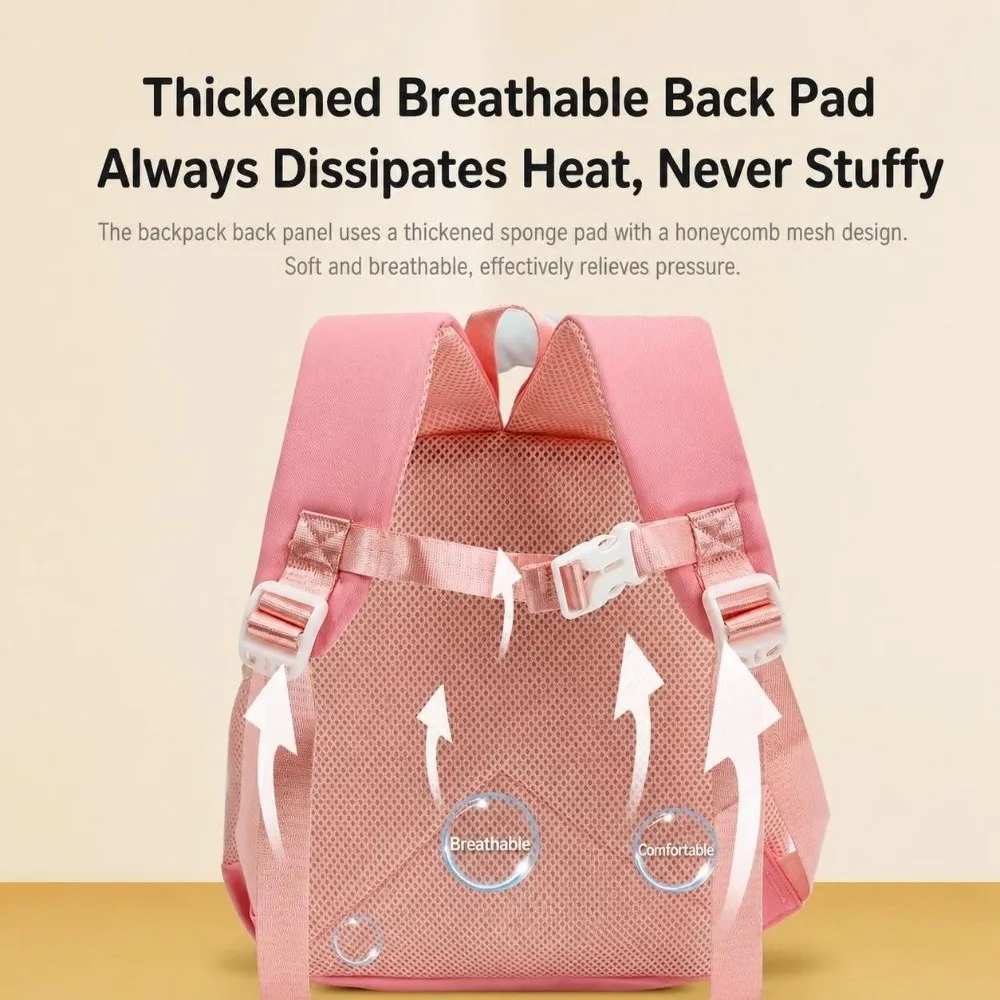 Cartoon Little Bee Children's Backpack Widen Straps Alleviate Burden Kids School Bag Lightweight Breathable Kids Backpack