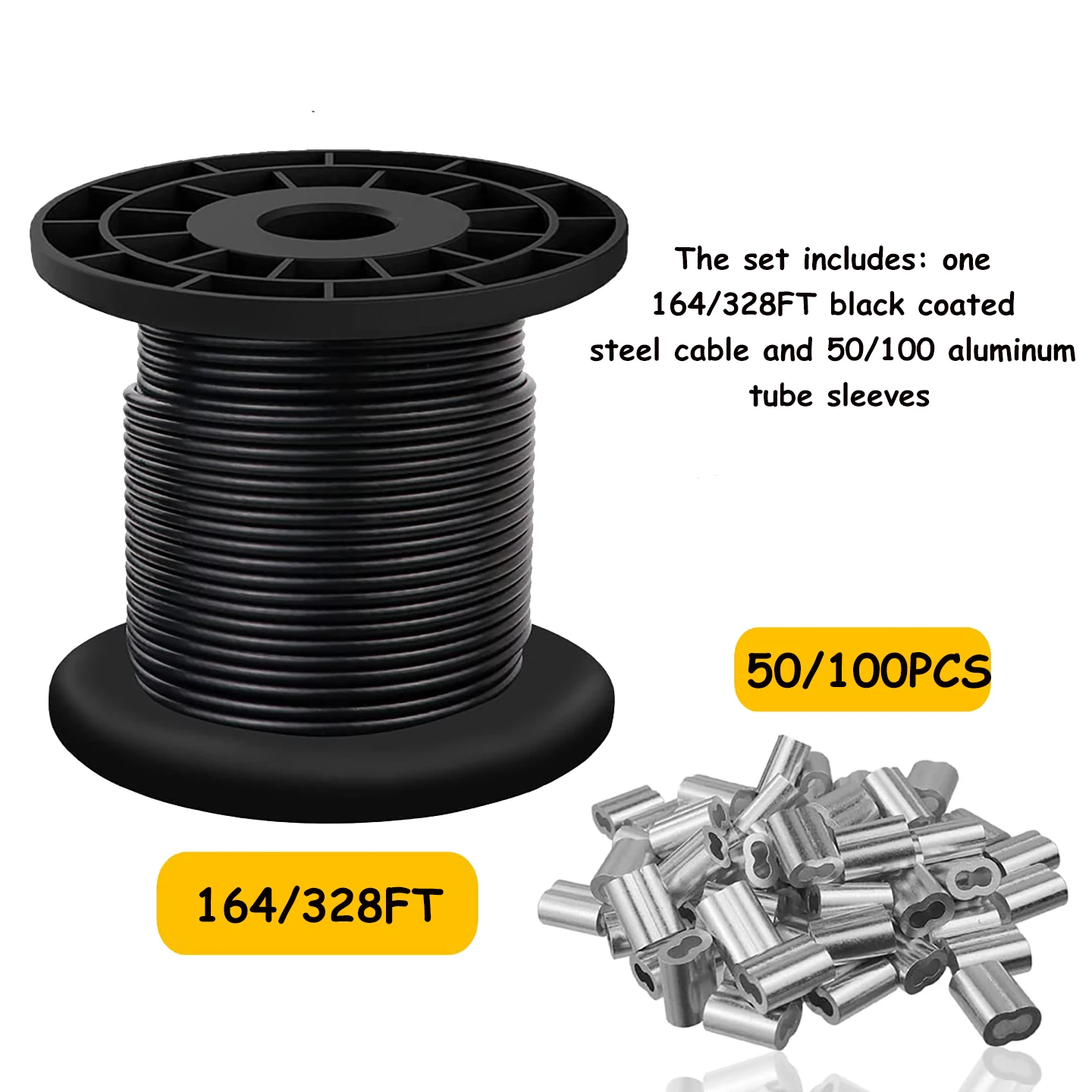 Picture 3: 304 Stainless Steel 2mm Wire Rope Cable with Black PVC Coating on the Surface - Used for String Lights and Clotheslines