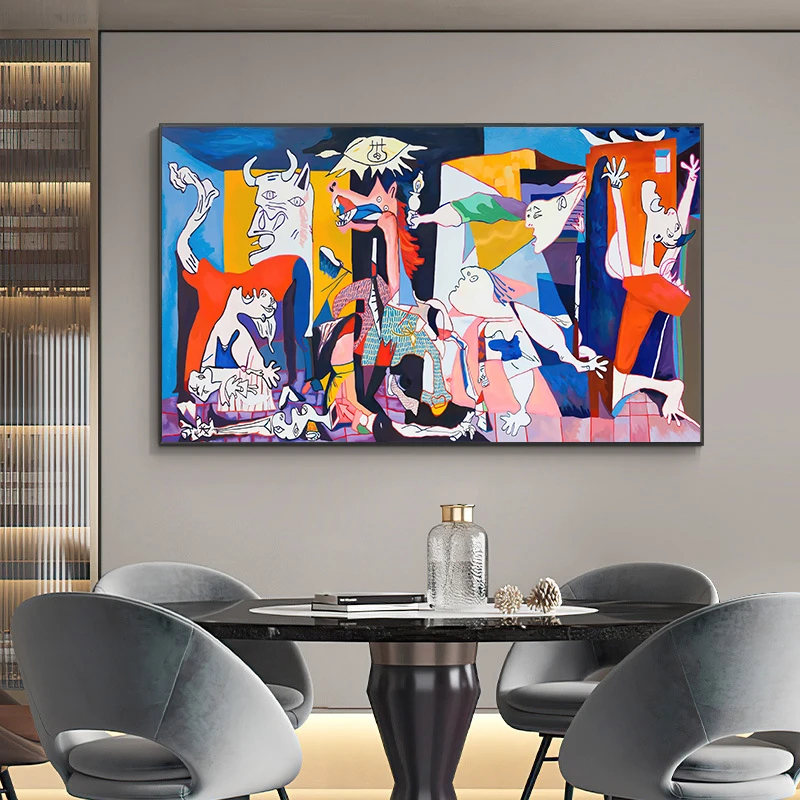 Picasso Famous Painting Guernica Canvas Posters and Prints Modern Abstract Wall Art Pictures for Living Room Home Decoration