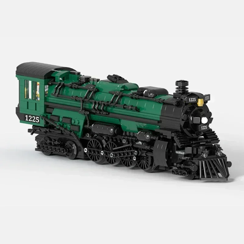 MOC-Locomotiva a Vapor e Tecnologia de Carvão Tender Building Blocks, Modelo de Trem Urbano, Montagem de Tijolos, Brinquedos de Natal