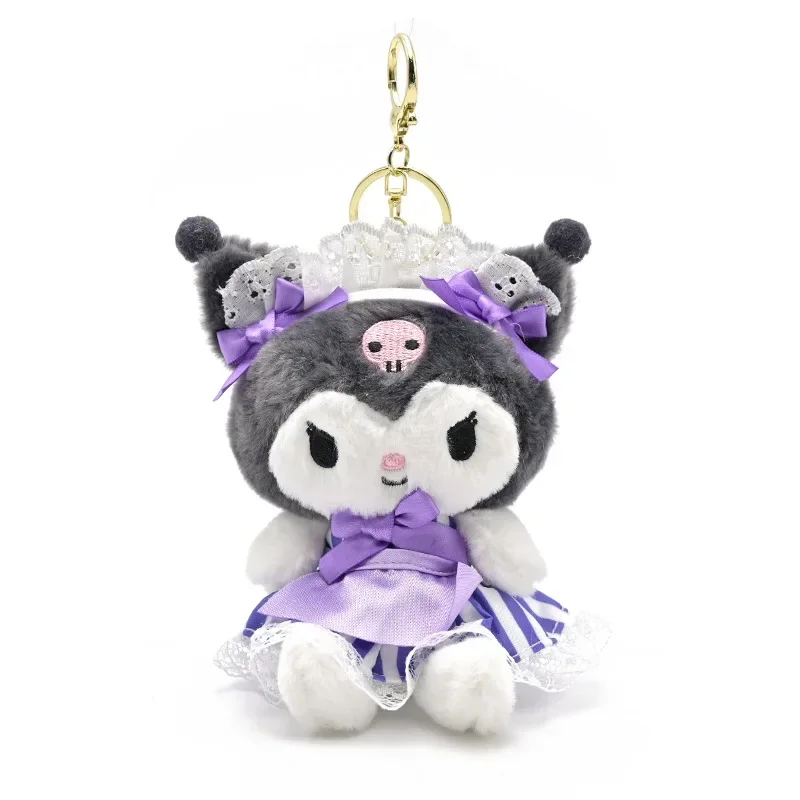 Sanrio llavero de felpa Cinnamoroll Kuromi Melody dibujos animados lindo muñeca mochila ornamento Kawaii juguete Anime accesorios regalo de Navidad