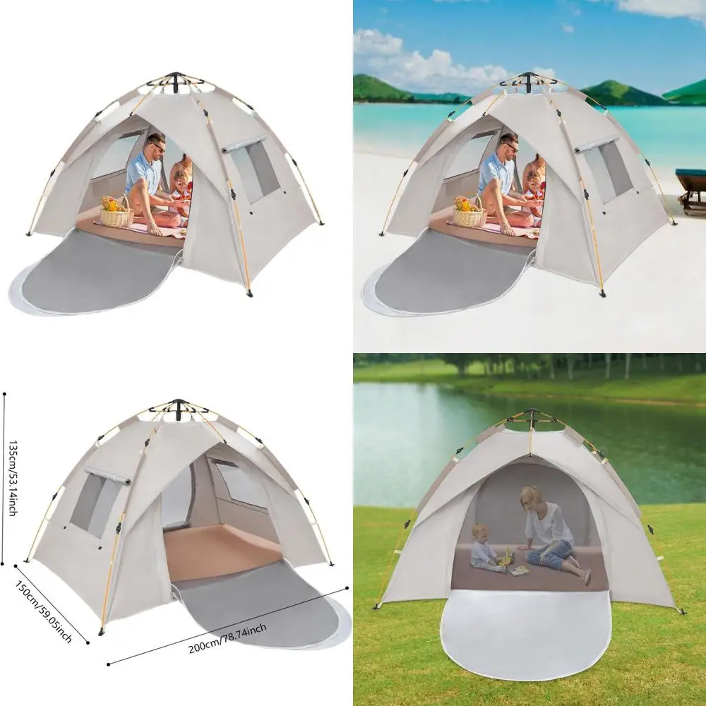 

Quick Setup 3-Person Waterproof Tent - Lightweight, Portable Camping Shelter with Carry Bag & Windows for Family Adventures, Tra