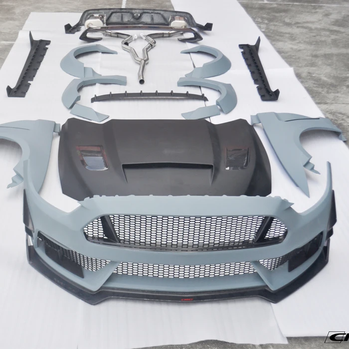 

Body Kit for Ford Mustang Front Bumper Rear Bumper Wide Flare Hood Bonnet Carbon Fiber Front Lip Rear Diffuser Side Skirts