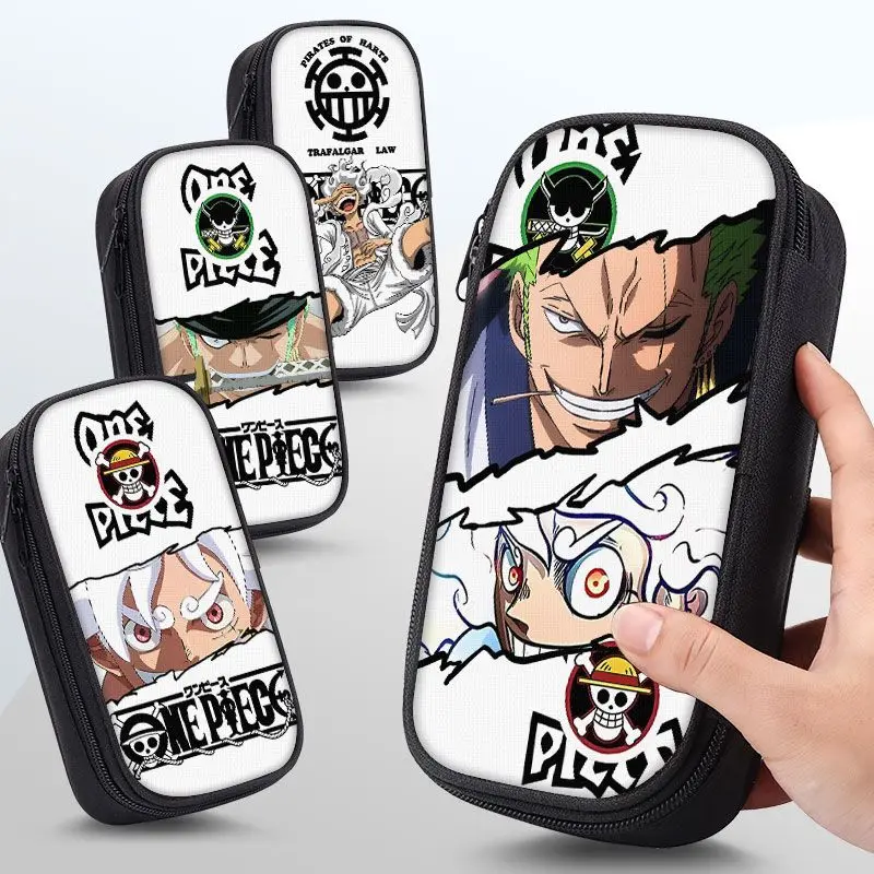 One Piece Animation Luffy Zoro Pen Case Stationery Box Student Large Capacity Pen Case Storage Bag Learning Stationery Gift