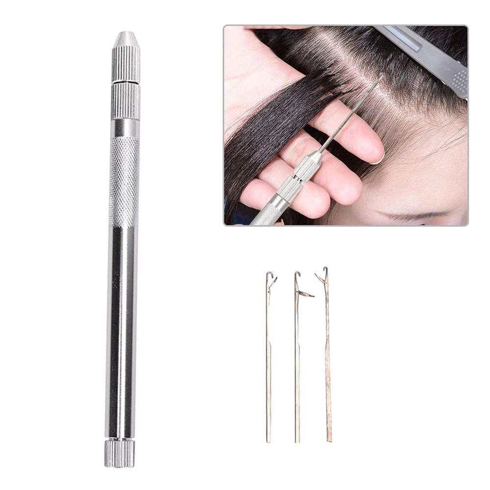 Aluminum Hook Needle Wig Making Tools Ventilation Needles For Lace Wigs Micro Ring Hair Crochet Needles Kit 3 Hook