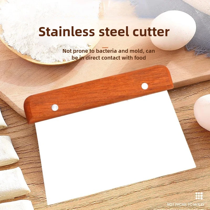 Stainless steel Bake Scraper Trapezoidal Cream Cake Dough Knife Scraper Household Kitchen Baking Tool Large Cutting Knife